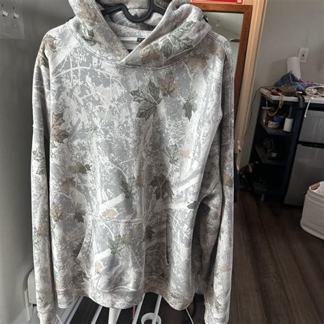Abercrombie white camo hoodie. Size Large. only worn... - Depop