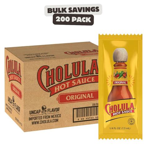 Cholula 0.25 fl. oz. Original Hot Sauce Portion Packet - 200/Case ...
