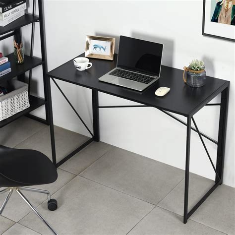 Kawachi Folding Desk 37'' Laptop Computer Table Small Study Writing ...
