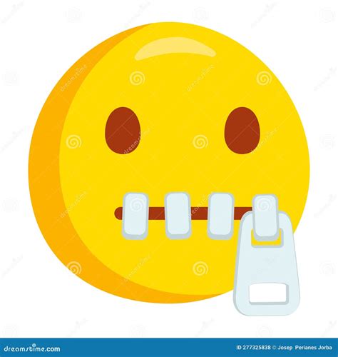 Zipper Mouth Face Emoji Icon Illustration. Lips Sealed Vector Symbol ...