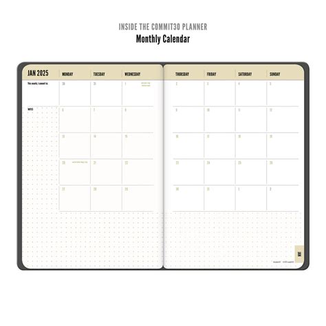 2025 Weekly Day Planner | Accomplish your goals in 30 days Commit30