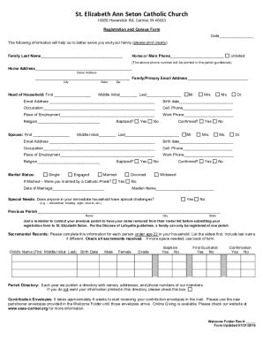 Fillable Online Seton Registration and Census Form.doc Fax Email Print ...