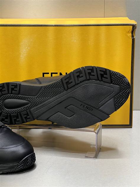 Fendi erkek ayakkabi Sneaker Gri Logo Detayli Yeni Sezon Siyah