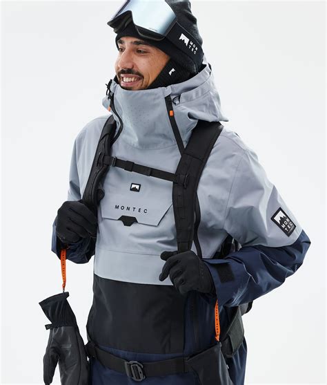 Montec Doom Ski Jacket Men Soft Blue/Black/Dark Blue | Montecwear UK