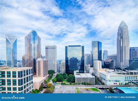 Aerial View of Charlotte North Carolina Skyline Editorial Image - Image ...