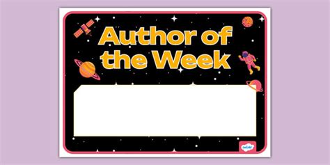 Space-Themed Author of the Week Display Poster - Twinkl