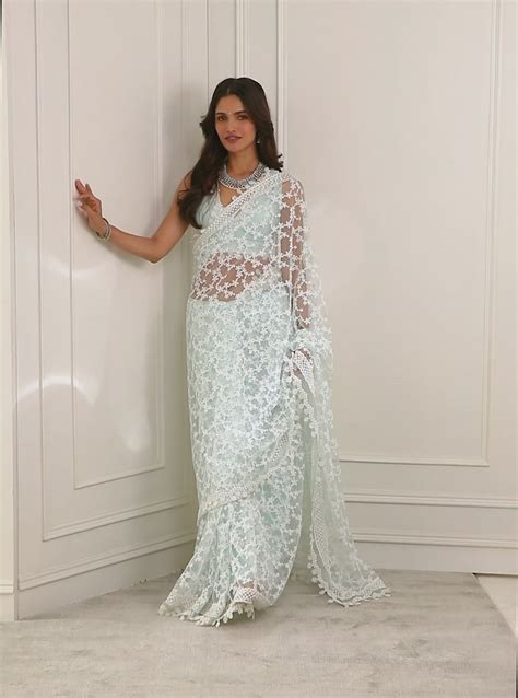 Peora Net Blue Saree