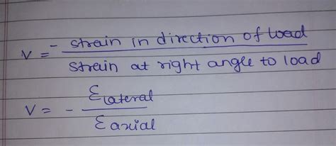 Poison's ratio formula in terms of lateral strain strain and ...