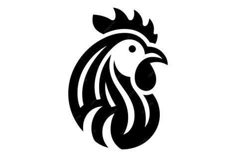 Chicken head logo icon silhouette illustration simple vector art style ...