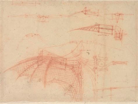 Leonardo da Vinci, disegno di ala meccanica, f. 70b, Codice Atlantico ...