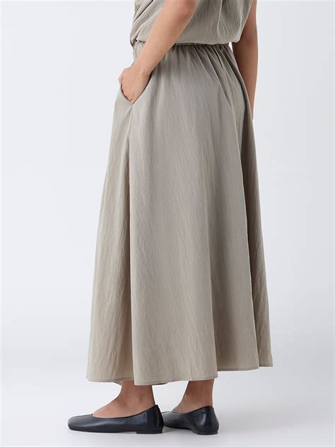 Buy LOV Sage Solid High-Rise Skirt-Online Exclusive from Westside