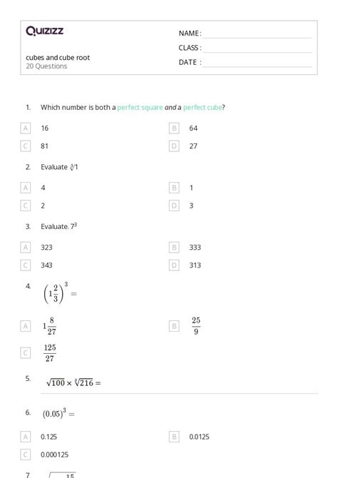 50+ Cubes worksheets for 3rd Class on Quizizz | Free & Printable