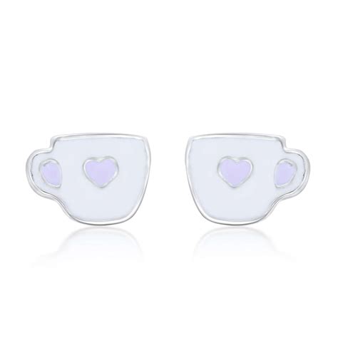 Teacup Treasures 925 Sterling Silver Stud Earrings for Kids – Nipura Silver