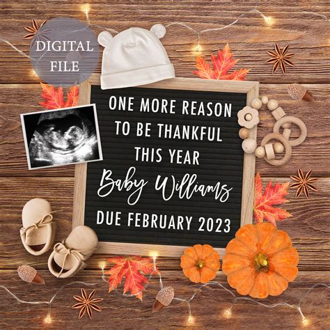 Personalised Thanksgiving digital pregnancy announcement for | Inspire ...
