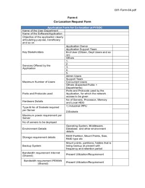 Fillable Online Application Form for Co-location at PYSDC Fax Email ...