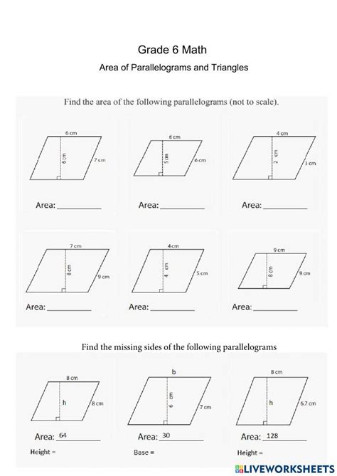 Image result for Parallelogram Area Problems