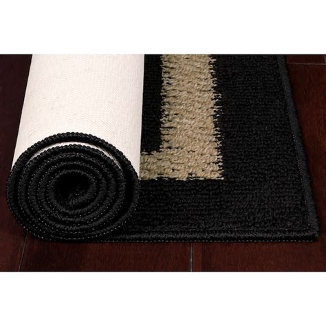 Maples Rugs 2 x 5 Black/Camel Indoor Border Machine Washable Runner Rug ...