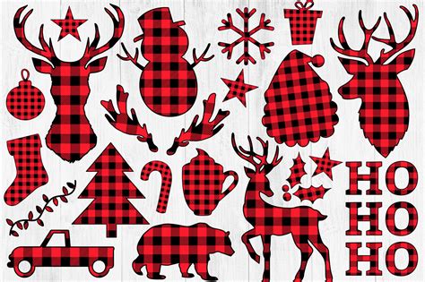 Free Buffalo Plaid Christmas SVG Set for Cricut & Silhouette - Clip Art ...