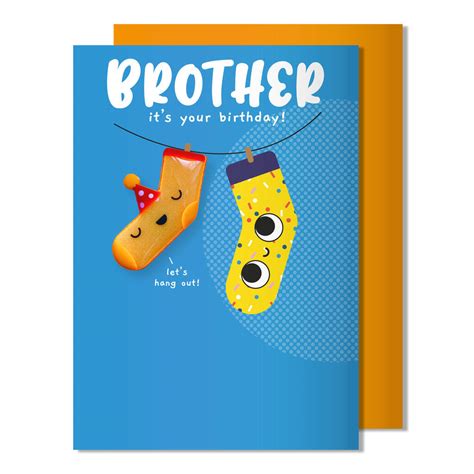 Happy Birthday Brother Card | Funny Sock Magnet Gift By pango productions!