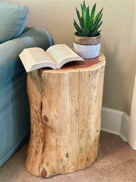 Modern Tree Stump Side Table Design Ideas - Live Enhanced