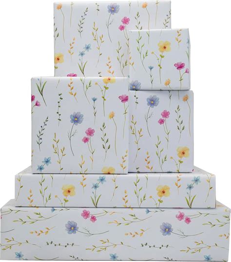 Amazon.com: Dtiafu Floral Wrapping Paper White Gift Wrap Paper Bulk ...