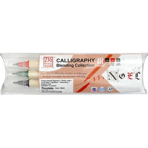 ZIG MEMORY SYSTEM CALLIGRAPHY 3 colors set Blending Collection 祝 Festi ...