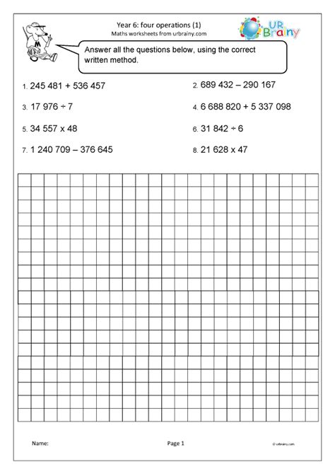 Image result for Four Operations Worksheets Beginner