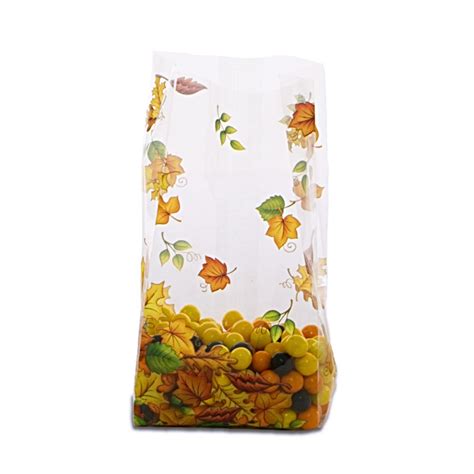 Autumn Leaves Cello Treat Bags - 9 1/2in. x 2 1/2in. x 4in. - 20 Pack ...