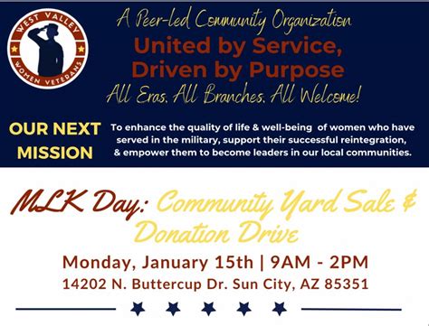 West Valley Women Veterans: MLK Day Community Yard Sale & Donation ...