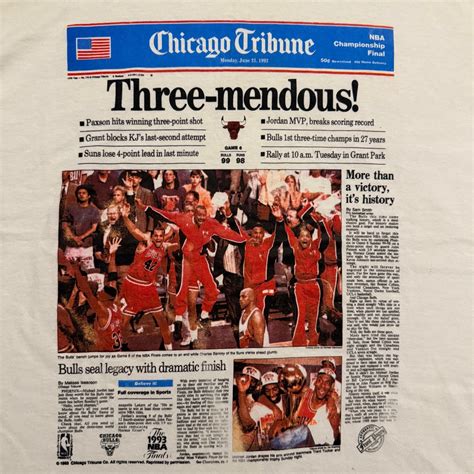 Vintage 90s Chicago Bulls Newspaper, Men's Fashion, Tops & Sets ...