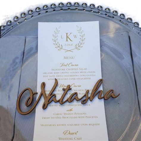 Wooden Laser Cut Guest Names Personalised Place Cards Name Place ...