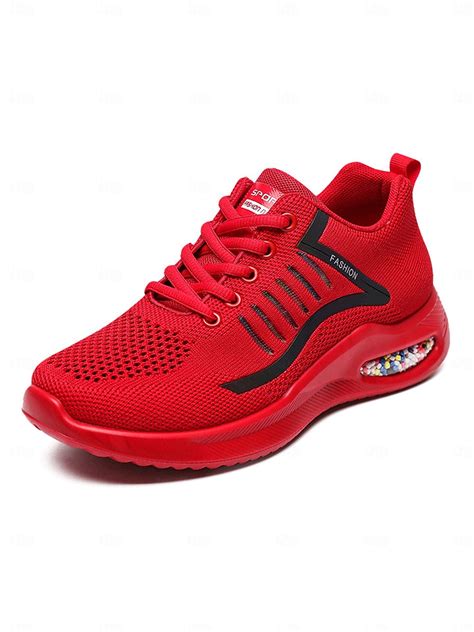 Women's Yellow Knit Professional Dance Sneakers, Lightweight Cushioned ...