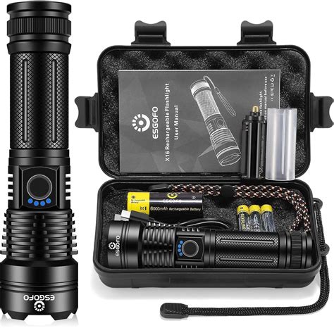 XBEAR Long Range Blue Light Flashlight, 10000 Yard Long Range, USB ...