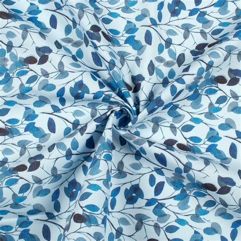 Blue Leaf Printed Exclusive Shirting Fabric – Fabcurate