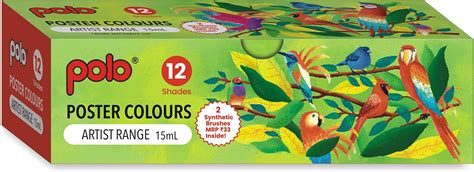 Camel Premium Poster Colour with Brush - 20 Shades (Multicolor ...