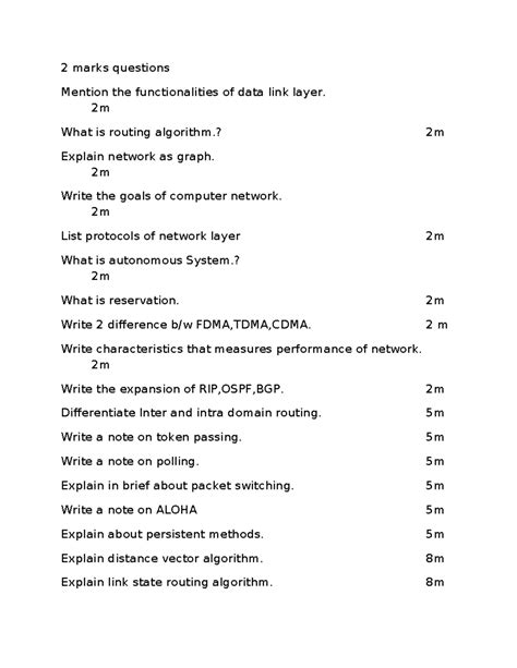Imp Questions for CN BCA 3rd Sem - Data Link Layer & Routing Algorithms ...
