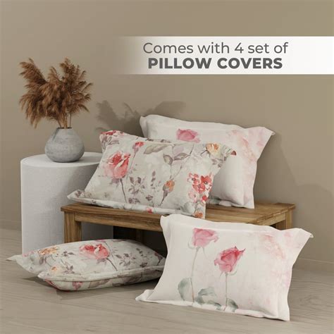 Buy BOUTIQUE LIVING Royal Essence Cotton 400TC Floral Print 5Pcs Super ...