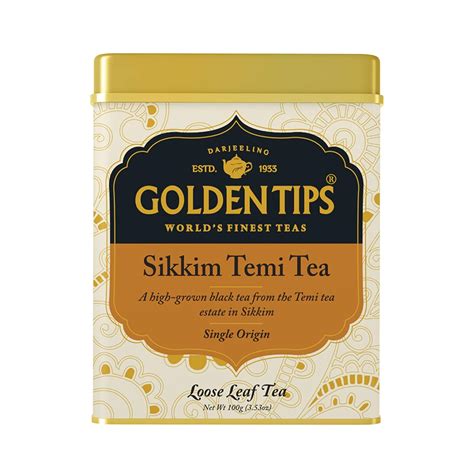 Golden Tips Garden Fresh Loose Leaf Temi Sikkim Black Tea Tin Can (100 ...