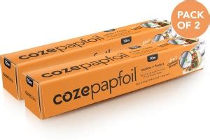 COZE Papfoil Foil Paper (length 10 metres) 2-in-1 Aluminium Foil and ...