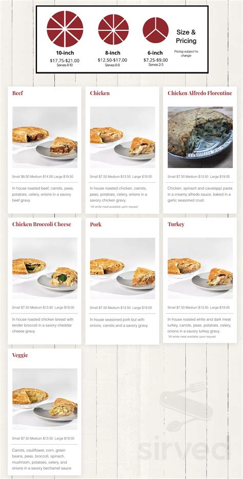 Just Pies Inc menu in Westerville, Ohio, USA