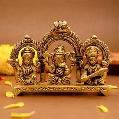 Buy Satya Vipal™Gold Plated Idols- Ganesh Ji,Laxmi Ji,Durga Ji ...