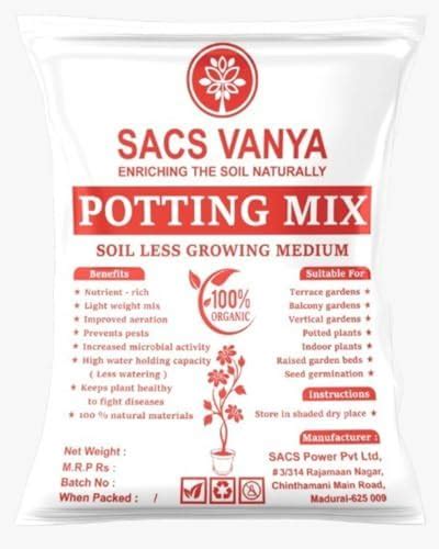 SACS Vanya Standard Potting Mix - 5 kg | Potting Soil Mix for Plants ...