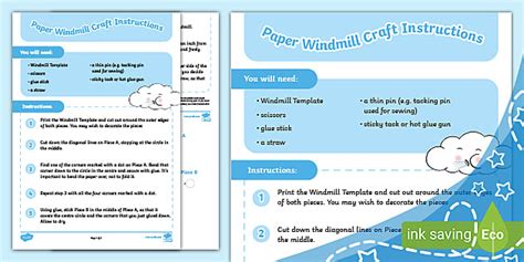 Paper Windmill Craft Instructions
