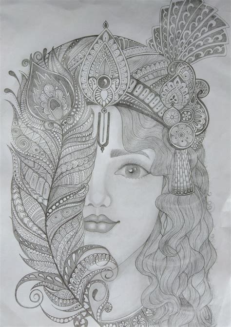 Lord krishna sketch / drawing @krish_sarang | Art drawings sketches simple, Lord krishna sketch ...