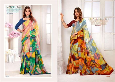 SUSHMA FASHIONABLE CREPE DIGITAL PRINTED SAREESA AT BEST ONLINE RATE ...