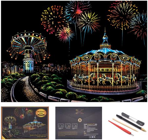 Scratch Painting Kits, Craft Art Set, Rainbow Art Painting Paper for ...