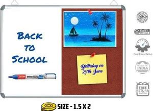WRITING AND DISPLAY Combination Magnetic&pinup board 1.5*2 for school ...