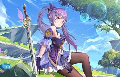 Anime Girls Sword Keqing Genshin Impact Genshin Impact Anime Matte ...