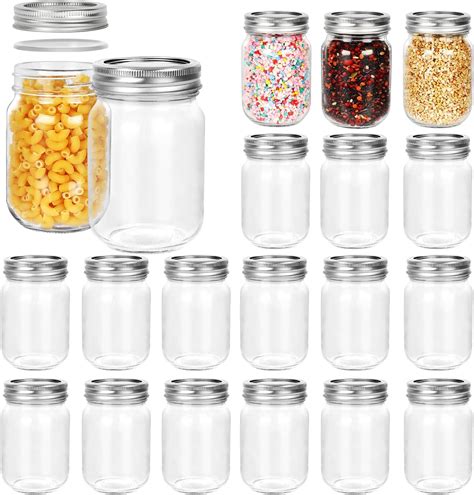Amazon.com: 12oz Glass Jars With Lids Regular Mouth 20 Pack -Mason Jars ...