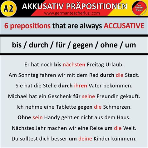 6 German Accusative Prepositions | German phrases, German language ...